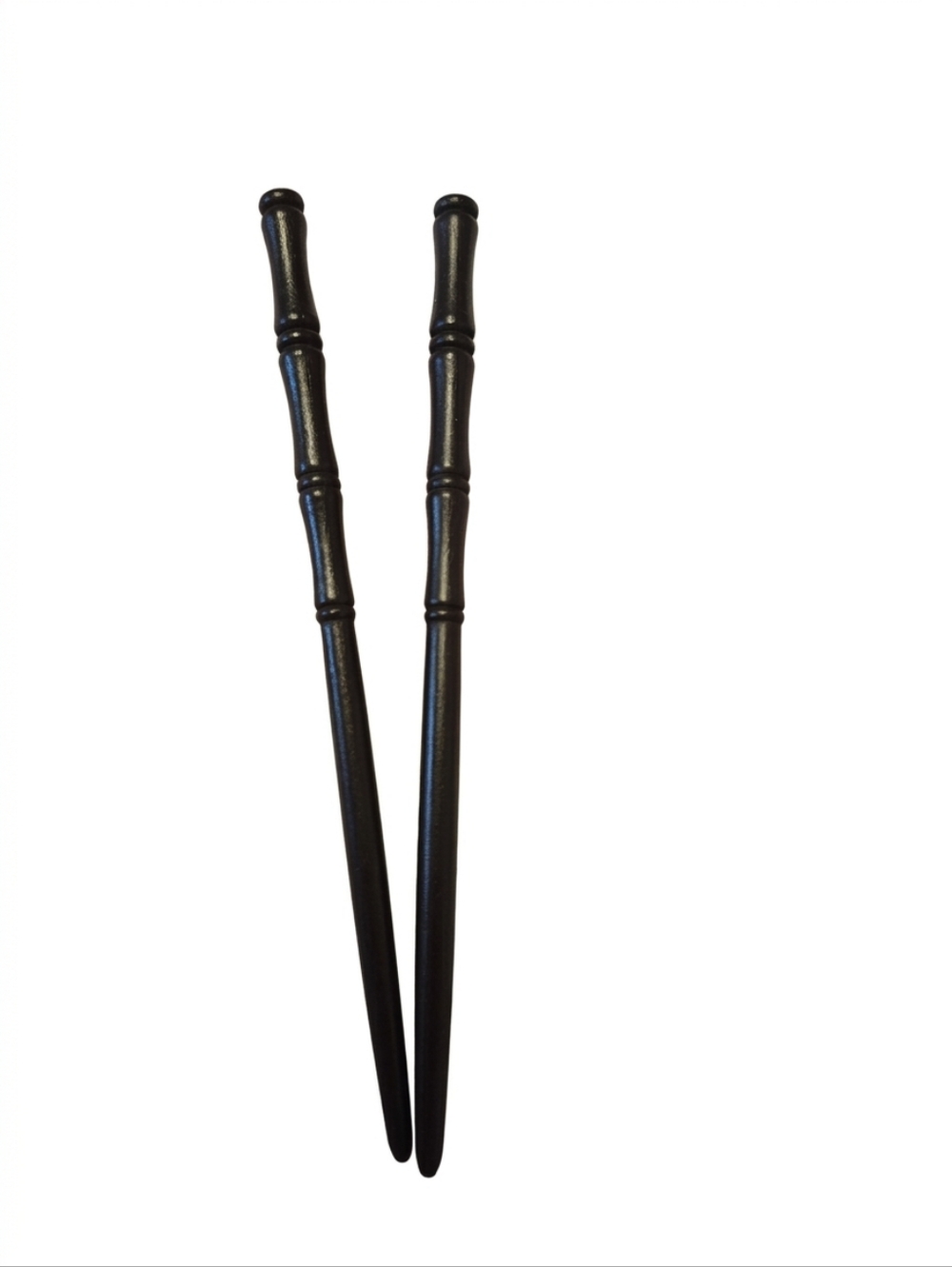 NEW Bamboo Design Handcrafted Black Wooden Hair Sticks (0015)